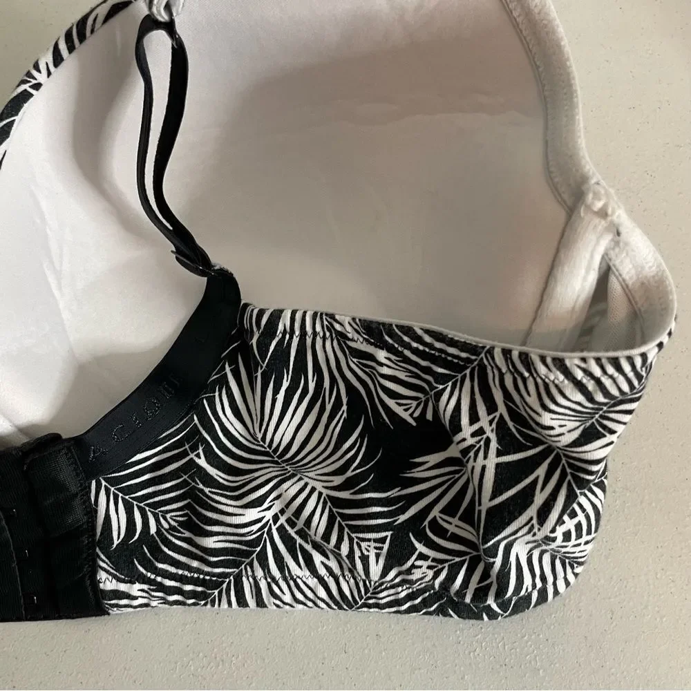 Cacique Boost Plunge Cotton Bra Zebra Palm Print Size 44DD